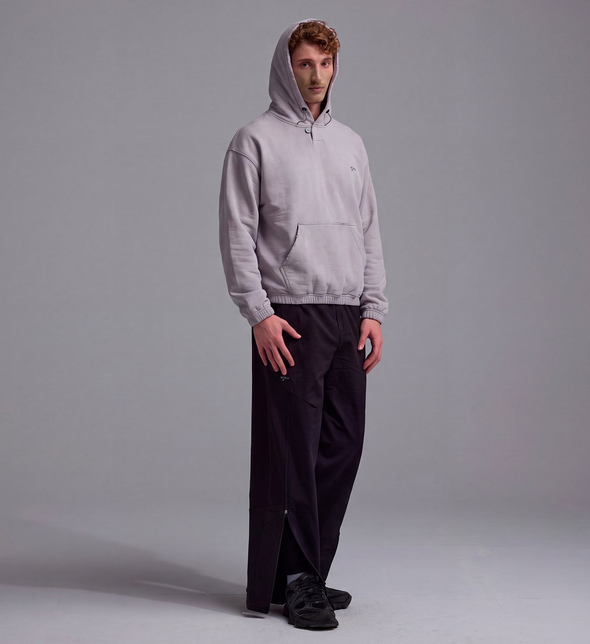 PEDLA X N-0 / Distressed Hoodie / Washed Grey