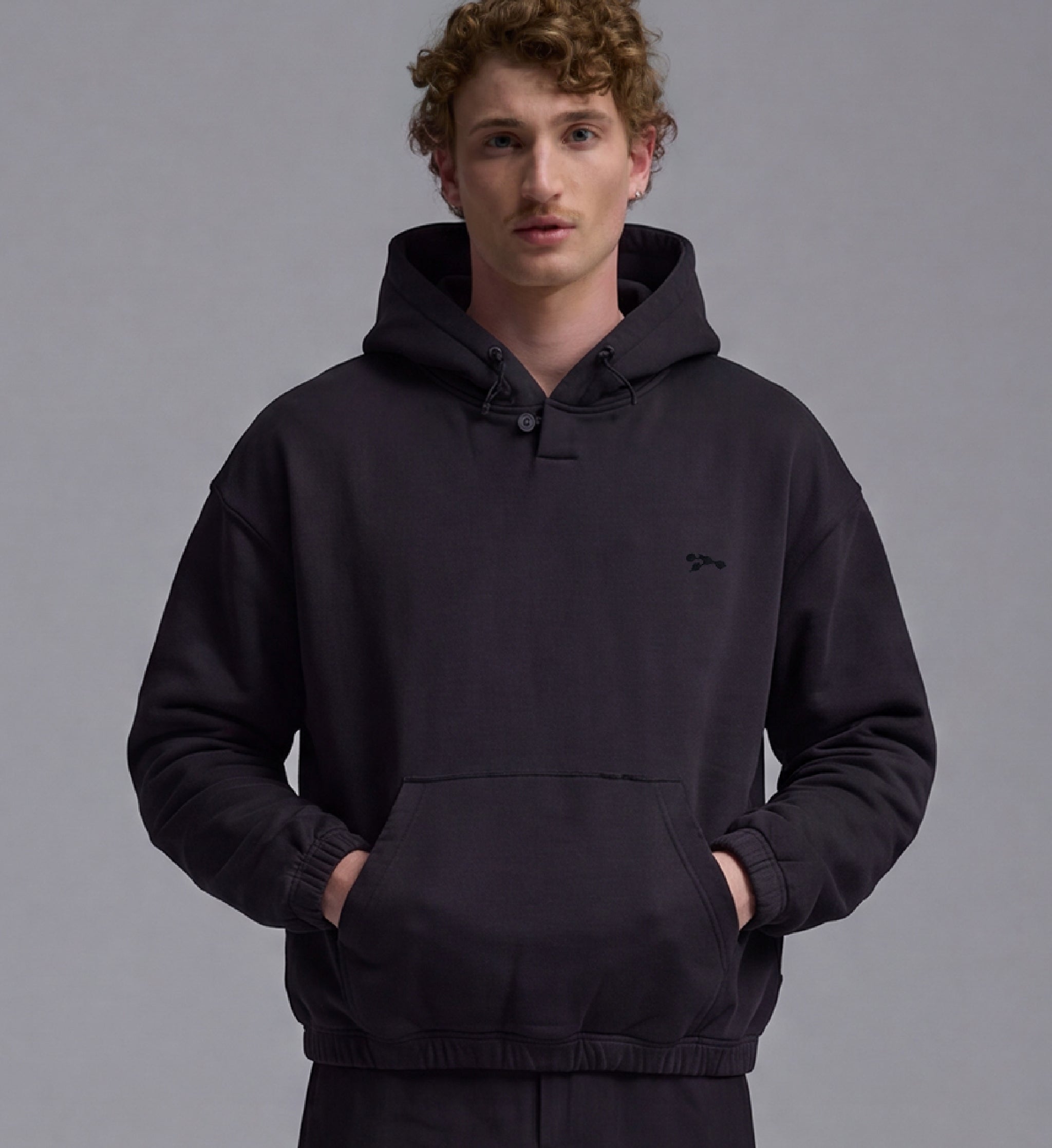 PEDLA X N-0 / Distressed Hoodie / Washed Black