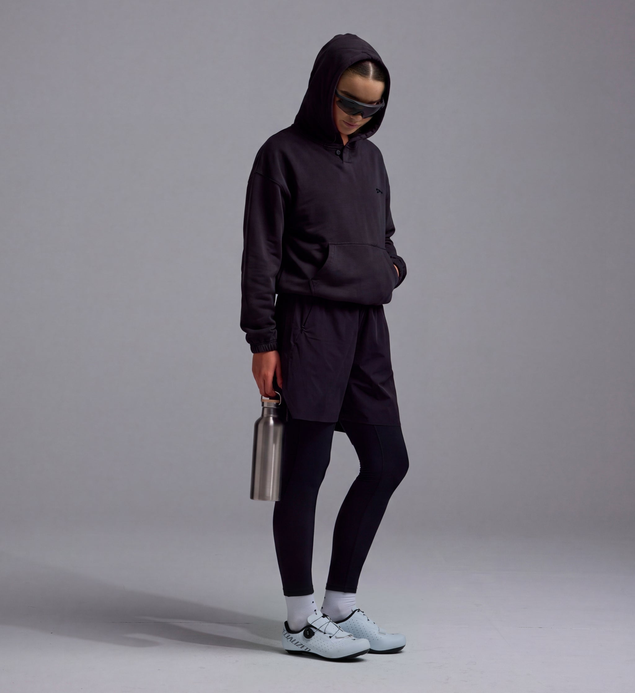 PEDLA X N-0 / Distressed Hoodie / Washed Black