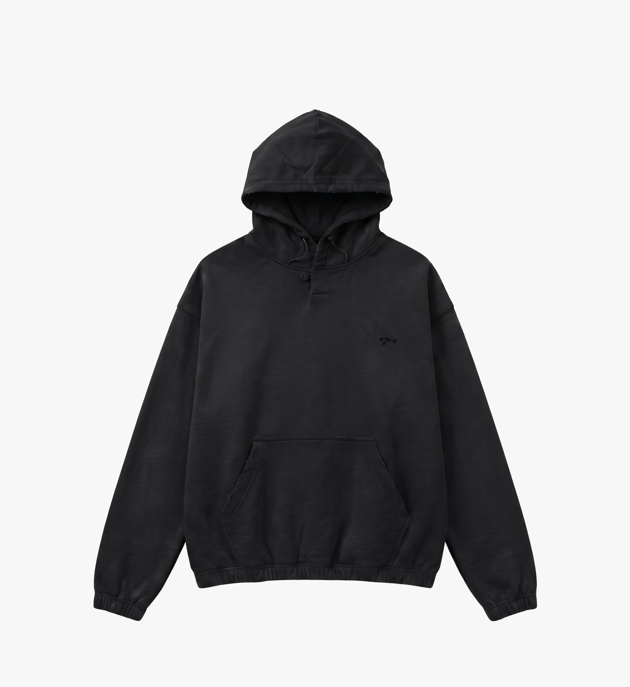PEDLA X N-0 / Distressed Hoodie / Washed Black