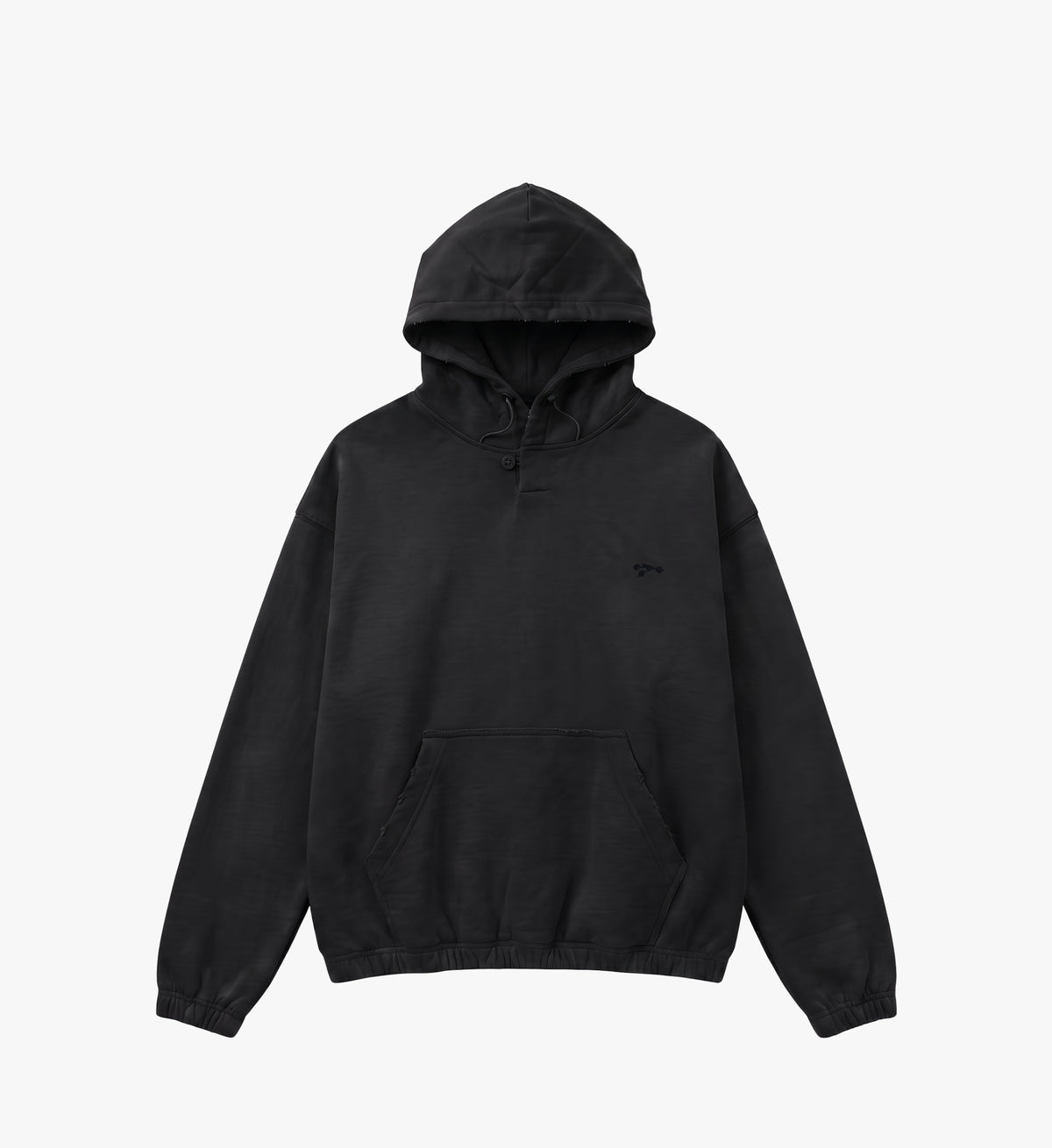PEDLA X N-0 / Distressed Hoodie / Washed Black