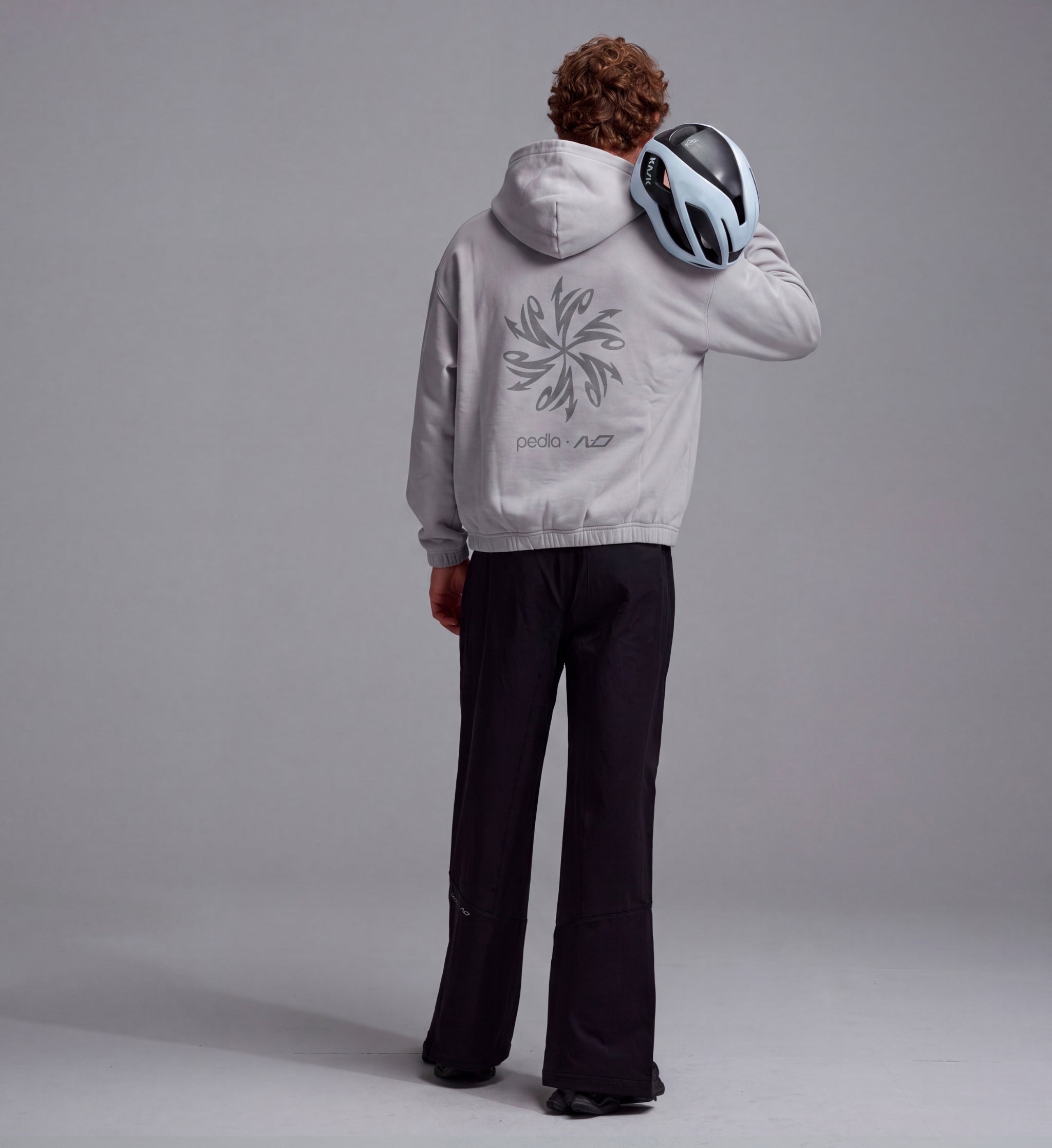 PEDLA X N-0 / Distressed Hoodie / Washed Grey