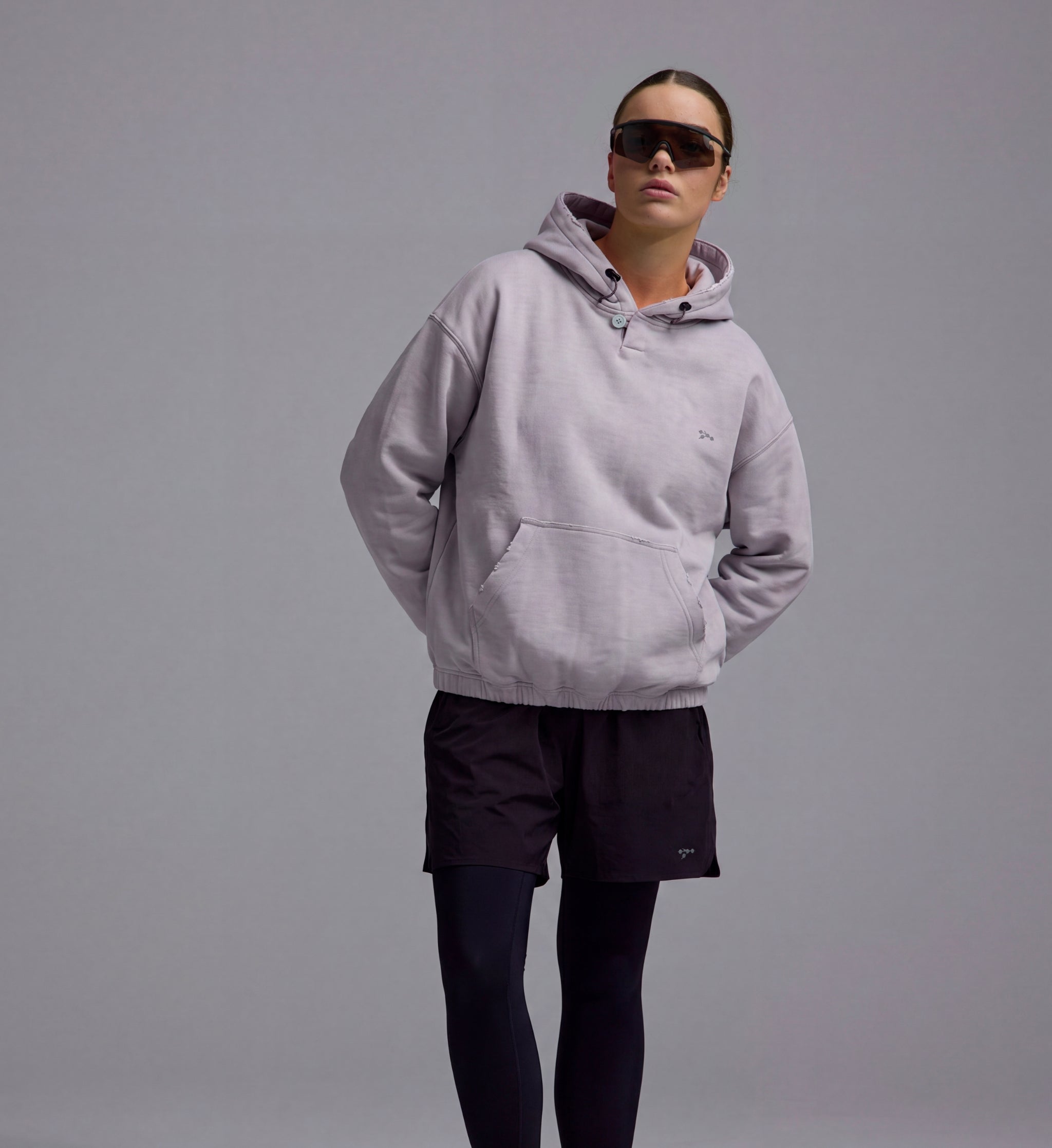 PEDLA X N-0 / Distressed Hoodie / Washed Grey
