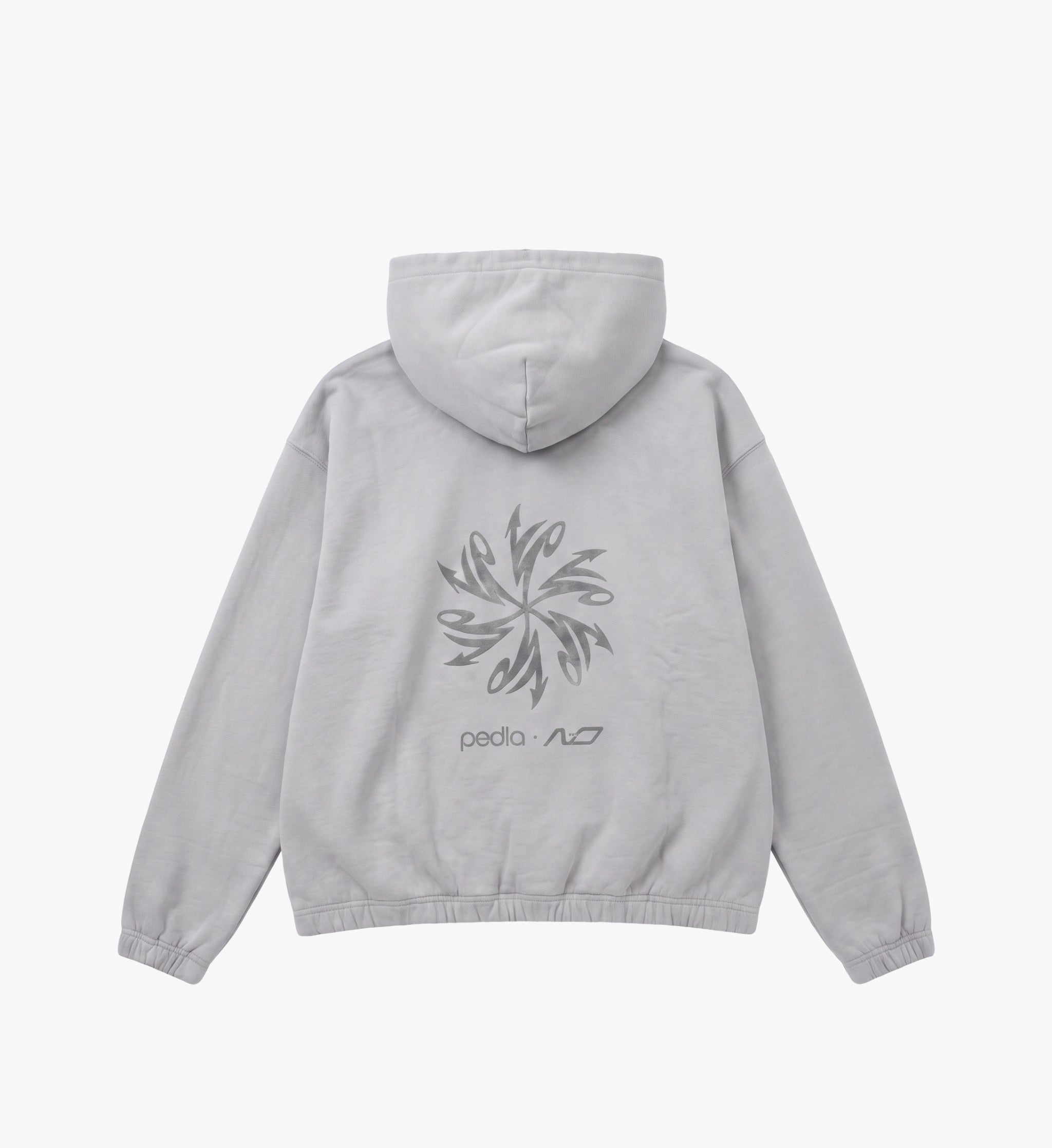 PEDLA X N-0 / Distressed Hoodie / Washed Grey